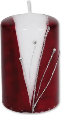 Imagen del producto de Cilindro para velas Venus, color rojo, de 11x7 cm, hecho a mano, para decoración