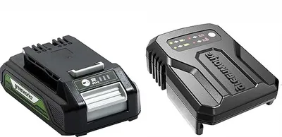 Two battery packs for power tools are shown against a white background.
