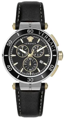 Produktbild von Versace Greca Chrono Herrenuhr silber schwarz