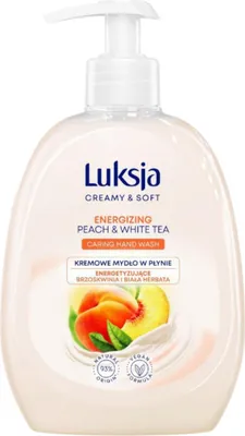 Zdjęcie produktu dla Luksja, Creamy & Soft, Energizujące Kremowe Mydło w płynie Brzoskwinia i Biała Herbata, 500ml