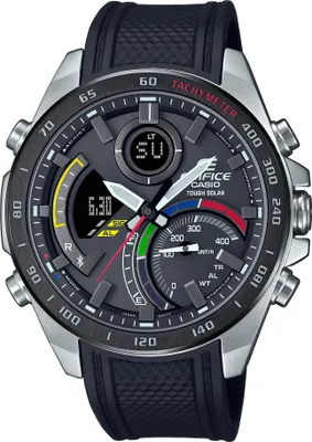 Produktbild von Casio Edifice Herren Armbanduhr Solar Bluetooth Smart ECB-900MP-1AEF, Edelstahl, Resin, Mineralglas, Schwarz, Silber, Gehäuse 51.5x48x13.9mm, Bandbreite 22mm, Gewicht 100g, max. Armumfang 215mm, Smartphone-Konnektivität, 10 Bar, Super Full-Auto LED Licht
