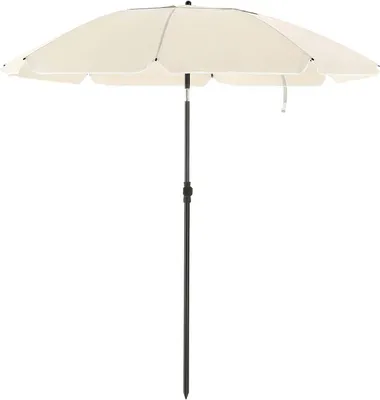 Produktbild von Famanu Strandparasol mit Kantelmechanismus - Achthoekig - Beige - 1,6 m