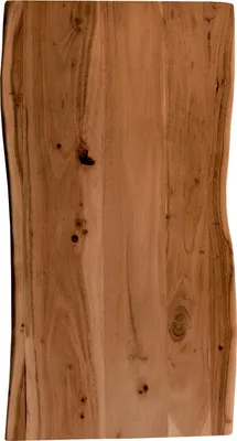 Produktbild von Holzplatte 80x40 cm Tonia, Tischplatte aus Akazienholz massiv + nussbaumfarben, Baumkanten-Platte für Heimwerker, geeignet für Arbeitsplatten, Tische & Fensterbretter
