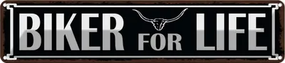 Produktbild von vianmo Blechschild 10x46 cm Biker for life
