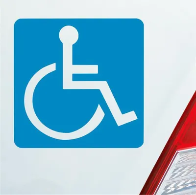 Produktbild von Auto Aufkleber Rollstuhlfahrer Warnhinweis Rollstuhl 10,5x10,5 cm Hellblau Sticker Heckscheibenaufkleber