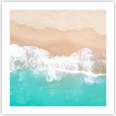 Produktbild von Poster - Poster ohne Rahmen - Meer Welle Sand - 50x50 cm - Wand Bild - Wanddeko - Wandbilder - Kunstposter - Wandposter - Bilder - Kunstdruck - Wanddekoration - Wandbild - P2XAC50x50-3937