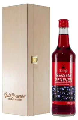 Produktbild von Boente Bessen Genever mit Geschenk-Holzkiste