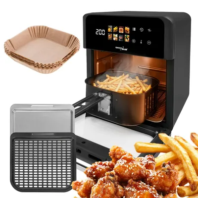 Obrázek produktu pro Fritéza GreenBlue AIR FRYER s horkým vzduchem, 1800 W, objem 10 l, 8 programů, příslušenství: časovač, GB950 + 100 ks papírových sáčků o průměru 16 cm