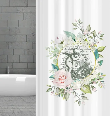 Obrázok produktu pre Textilný sprchový záves 180x180cm 180x200cm Vintage Angel vrátane krúžkov