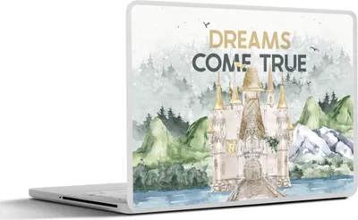 Produktbild von MuchoWow® Laptop Aufkleber Sticker Cover Zitate - Träume werden wahr - Kinder - Sprichwörter - Kinder - Baby 32.5x23.5 cm - Sticker für Laptop - Selbstklebend