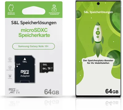 Produktbild von microSD Speicherkarte S&L für Samsung Galaxy Note 10+ - Speicherkapazität: 64 GB