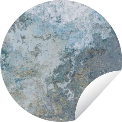Obrázok produktu pre MuchoWow® Záhradný plagát - Vonkajší plagát hovädzieho dobytka - Kameň - hrdza - Vintage - 120x120x0.2cm - Záhradná dekorácia Okrúhly plagát vonku
