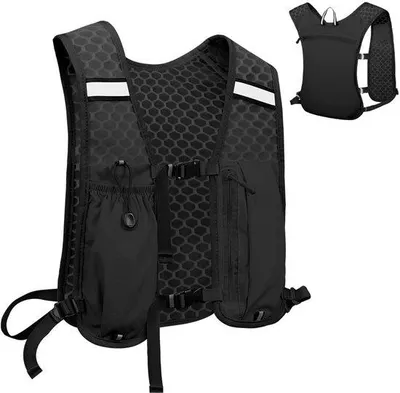 Produktbild von Unyqoos® Laufweste ultraleicht – atmungsaktives Mesh-Laufgilet mit reflektierenden Streifen, verstellbar, Rückfach & Fronttaschen, 115 g