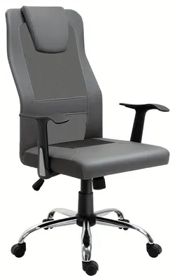 Obrázek produktu pro Ergonomická kancelářská židle – Šedá otočná židle s 360° otočností a dřevěnou konstrukcí