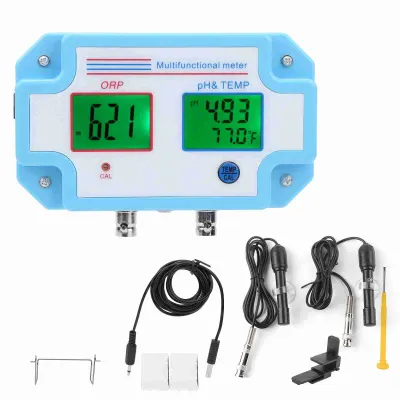 Image de 3 en 1 PH ORP Température Détecteur de qualité de l'eau Multifonctionnel Moniteur de qualité de l'eau en ligne Prise UE 220 V