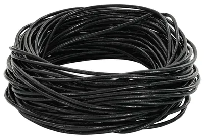 Produktbild von Leder Schnur Schwarz Ø1,5 mm x 5 m Leder