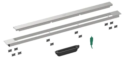 Image de Kit prêt à poser hansgrohe RainDrain Match Plus avec caniveau de douche 1000 et cadre réglable en hauteur, 56217700