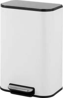 Produktbild von SAT Treteimer Metall 12 Liter Soft-Close herausnehmbarer Einsatz freistehend, weiß