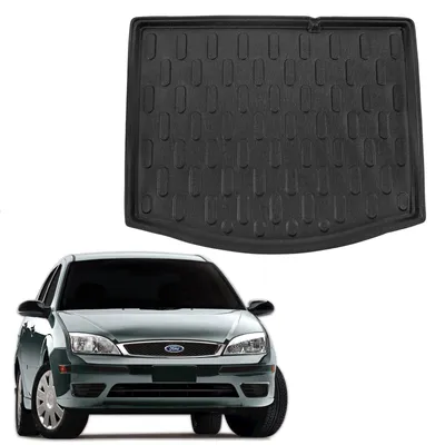 Produktbild von SCOUTT | Kofferraumwanne Laderaumwanne Kompatibel mit Ford Focus Hatchback 2005-2010 (Standardreserve), mit Hoher Rand, Kofferraum-Schutzmatte, Geriffelt, Aufrollbar, Schwarz
