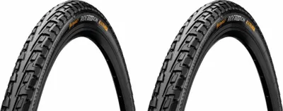 Image de 2 pneus de vélo Continental RideTour 28 x 1,60 pouces (42-622), noirs avec bandes réfléchissantes...