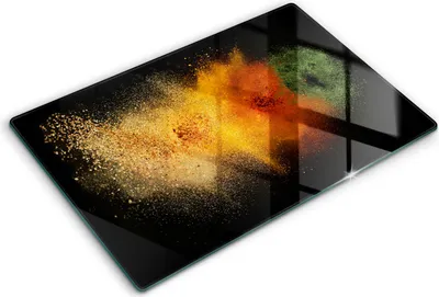 Produktbild von Abdeckung Glas - Küchenabdeckung - 80x52 cm - Abdeckplatte -Bunte Gewürze