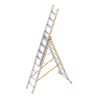 Produktbild von Layher Allzweckleiter 3-teilig mit Stufen TOPIC 1041, 1041008