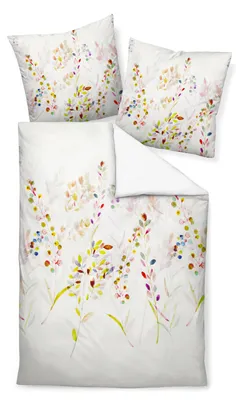 Produktbild von Janine Mako Satin Bettwäsche - Blumenzweige bunt 155 x 220 cm Blumenzweige bunt