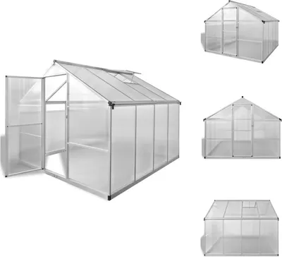 Image de vidaXL Serre avec fondation Renforcée Aluminium 6,05 m² - Serres
