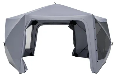 Produktbild von KOMFOTTEU Pop-up Pavillon für 10-12 Personen, 427 x 427 cm | Partyzelt mit 6 Seitenteilen & Moskitonetzen, Campingzelt mit tragbarer Rolltasche, für Garten & Terrasse & Camping
