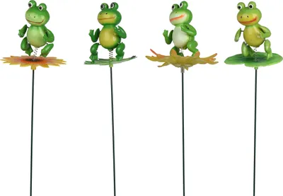 Produktbild von Gartenstecker Frosch 13x7cm Metall Kunststoff 1 Stück sortiert Grün