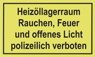 Produktbild von Metafranc Hinweisschild Heizöllagerraum 200 x 300 mm