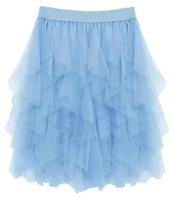 Image de Jupe en tulle pour femmes - Bleu clair - Coupe haute