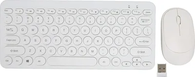 Produktbild von Tastatur und Maus Kombination, 2,4G USB 78 Tasten Tastatur und Optisches Maus Set, Retro runde Tastenkappe, Ergonomisch und Leise, Kompakt, Schlank