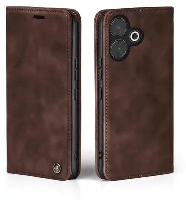 Produktbild von Handy Hülle für Xiaomi Redmi 13 Klapphülle Bookcase Flip Cover Handy Tasche Etui Farbe: Dunkelbraun