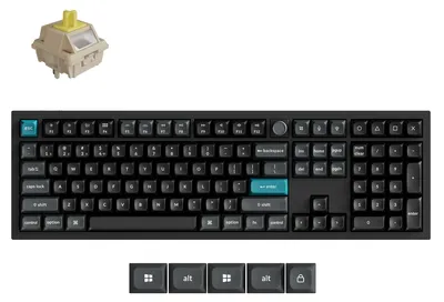 Obrázok produktu pre Keychron Q6 Ultra 8K, Plná veľkosť (100 %), Káblový a bezdrôtový, USB + RF Wireless + Bluetooth, Mechanický spínač kláves, RGB LED, Čierna