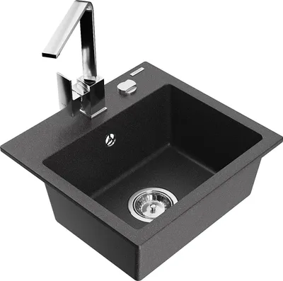 Immagine prodotto di Mexen Milo lavello in granito a 1 vasca con miscelatore cucina Rita, nero maculato - 6505-76-670300-00