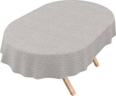 Produktbild von Tischdecke 3.0 Konstruktivismus Geometrie Grau Oval 280x140cm Band Wachstuch abwaschbar