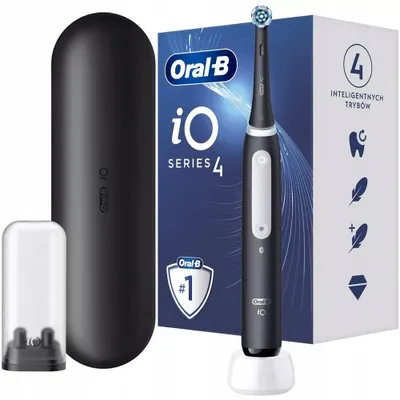 Zdjęcie produktu dla Oral-B iO Series 4 , Dorosły, Codzienna pielęgnacja, Delikatny, Super sensitive, Wybielający, Czarny, 4 x 30 sec, Czarny, Okrągły