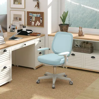 Produktbild von Sweiko Bürostuhl, Ergonomisch Schreibtischstuhl mit Drehfunktion, Höhenverstellbar 55 x 48 x 82,5-94,5 cm Grün