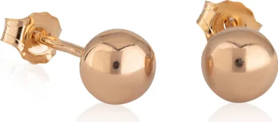 Produktbild von Paar 6mm Kugel Ohrstecker Vergoldet Ohrschmuck Ohrringe Kugelstecker Gold 5053
