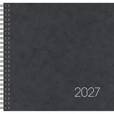 Produktbild von Quadratkalender 766 21x20,5cm 1 Woche/2 Seiten Karton-Einband schwarz 2027 Packung mit 3 Stück