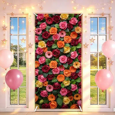 Immagine prodotto di Striscioni decorativi a tema "Rose" per feste, dimensioni 185x90 cm