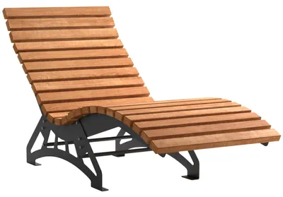 Produktbild von SOTECH Gartenliege LOUNGER Komplett-Set 800 mm breit – Edelstahl schwarz, Holzlatten Thermo-Kiefer, Sonnenliege
