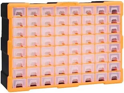 Produktbild von Famanu Aufbewahrungssystem mit 64 Fächern - Orange|Schwarz