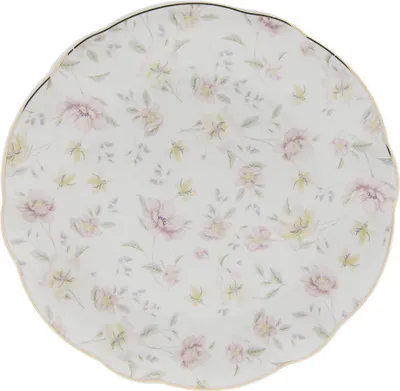 Immagine prodotto di Piatto da pranzo Clayre & Eef Ø 26 cm Bianco Rosa Porcellana Fiori