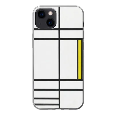 Produktbild von MuchoWow® Handyhülle Schutzhülle Hülle für iPhone 13 Komposition in Weiß, Rot und Gelb - Piet Mondrian Silikon Softcase Handy Hülle - Karteninhaber
