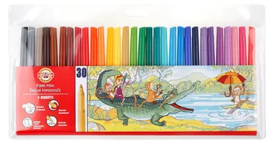 Produktbild von Fasermaler " Dschungel "   30er Set mit einer  2 mm Spitze , in einer PP- Hülle