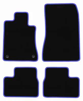 Produktbild von Fußmatten Automatten Velours Schwarz/Blau für BMW 3 E30 1982-1994 Set 4-tlg