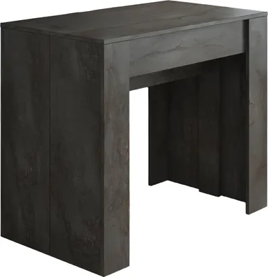Produktbild von Ausziehbare Konsole Vaelis, verwandelbar in Esstisch, platzsparend und ausziehbar bis 237 cm, 90-237x76,6x90 cm, Anthrazit