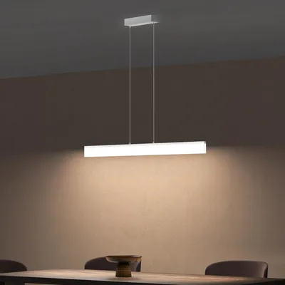 Image de doporro Suspension Luminaire Plafonnier Lustre Chambre Salon Réglable Éclairage Intérieur Mémoire Intelligente Lampe de Nuit LED Blanc Télécommande 110.5×1.8×130CM 24W Alivetta3303